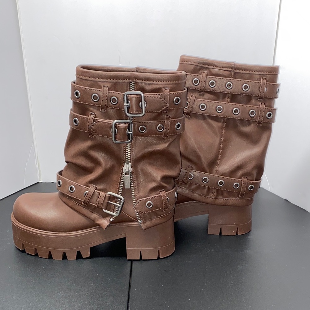 NWOB - Dolls Kill Darker Wavs Warp Combat Boots - Sz 10